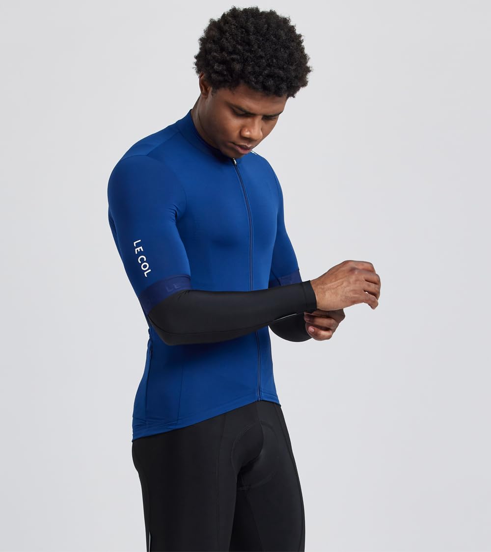LE COL Calentadores de brazos | Mangas térmicas de ciclismo para hombres y mujeres, Negro -, Large