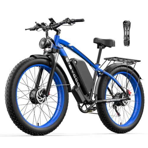E·Bycco Vélo électrique 6000W moteur dual 52V 32AH batterie pneus gras 26''
