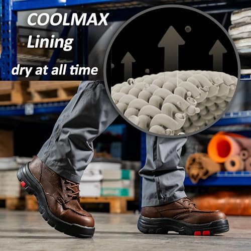 ROCKROOSTER Work Boots for Men, Oiled Leather 6 inch Durable Wide Work Shoes(AK370-AK371-AK372)4