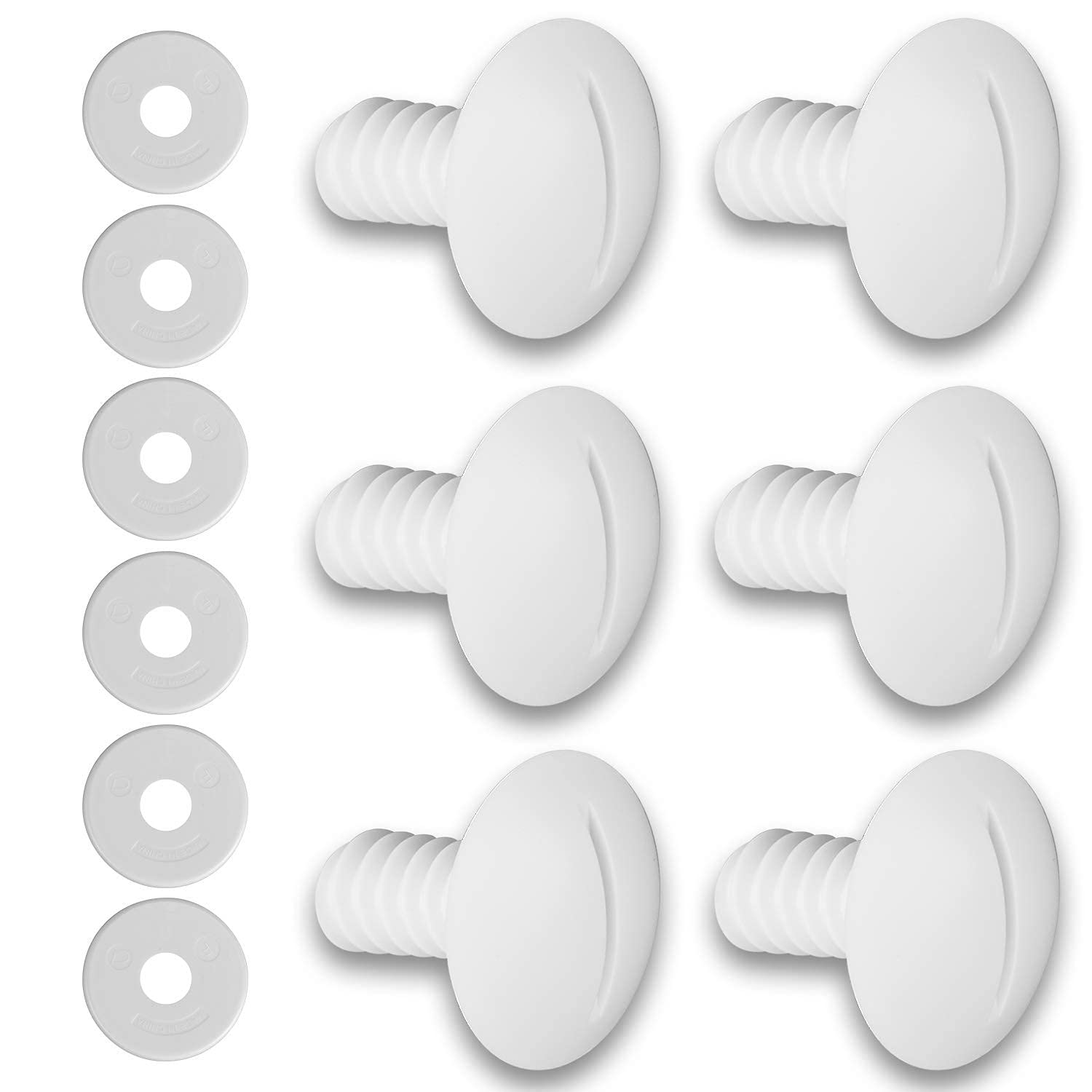 Plastic Wheel Screws for Polaris Pool Cleaner 180/280 with Extra 6 pcs Washers Pool Cleaner Replacement Parts C55 C-55, White