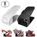 New Upgraded Adjustable Shoes Organizer | Best Quality Shoe Slots | Closet Storage Space Saver | Durable | Holds High Heels to Sneakers, For men, women and kid shoes (8 Pack in black)