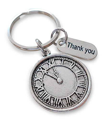 Volunteer Appreciation Gift Clock Keychain- Thanks For Giving Us Your Time