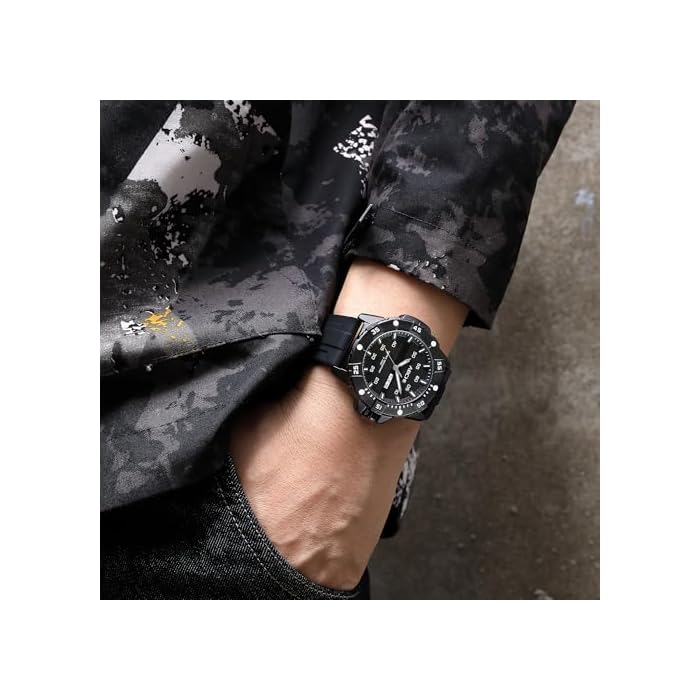 findtime Relojes deportivos para hombre, táctico, impermeable, militar, luminoso, calendario, correa de lona de silicona, reloj analógico para exteriores - Imagen 5