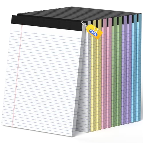 Bloc-notes détachable format légal 21,6 x 27,9 cm papier ligné pour bureau école
