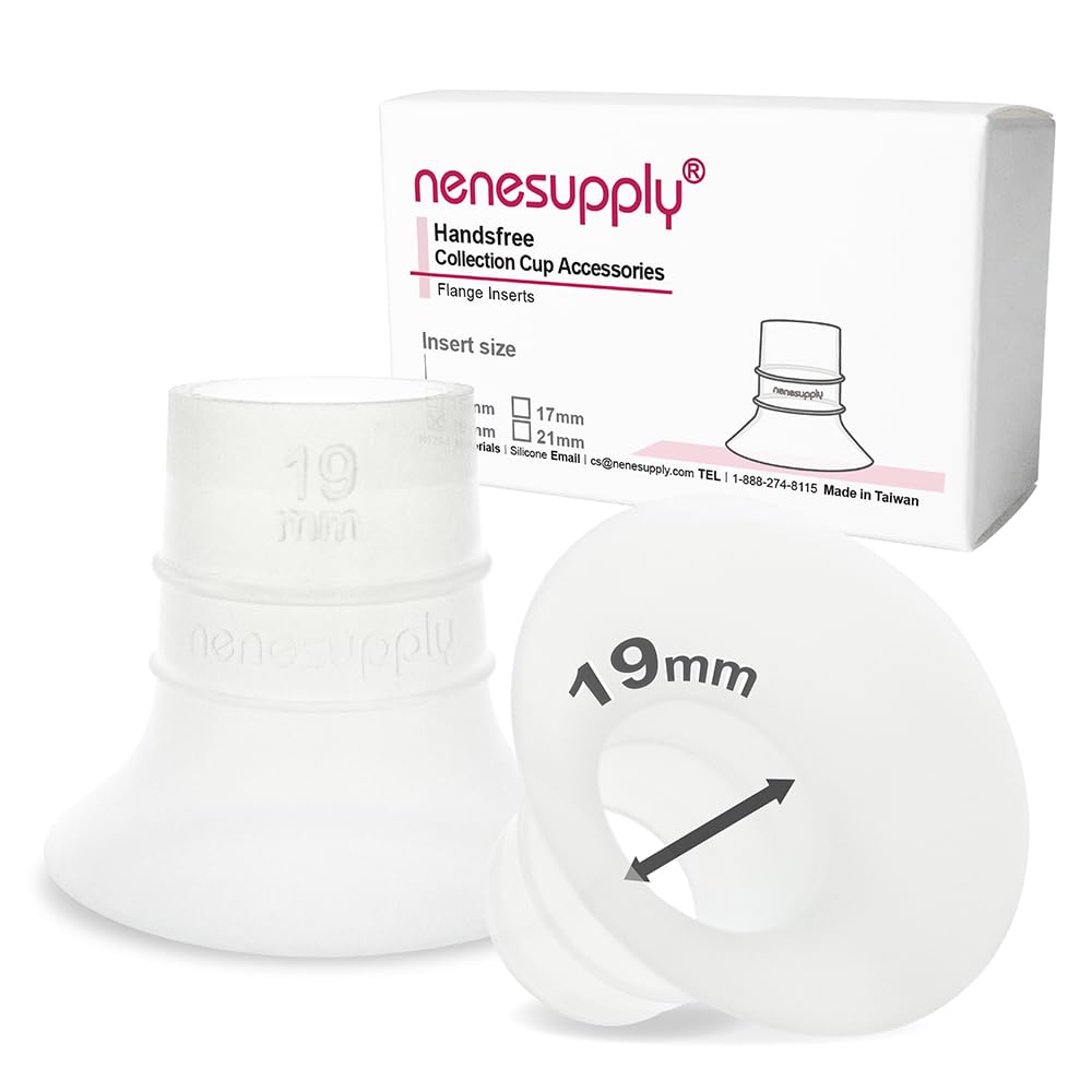 Nenesupply 19mm Flange Inserts for Handsfree Wearable Collection Cups. Work with 24mm breastshields/Flanges.Reduce Flange Size to 19mm. Compatible with Spectra, Medela Elvie Momcozy Flanges