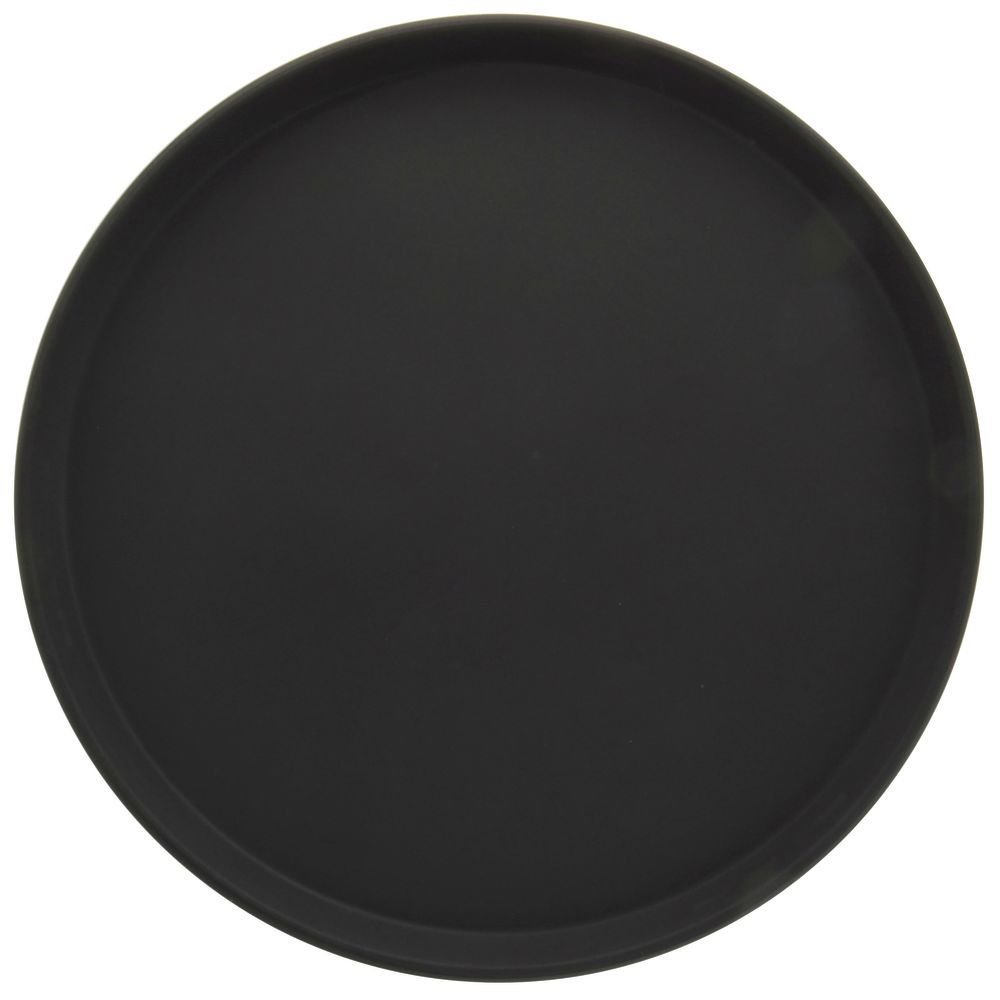 Serving Tray Nonskid Round Black Polypropylene - 16"Dia x 1"H by HUBERT – 16", Plastic, Black
