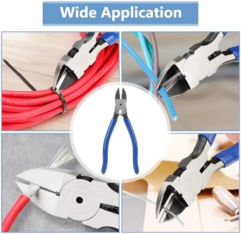 Miniatura 7 de TU-728 Cortadores de puerta empotrados - Alicates diagonales azules portátiles para varios cables