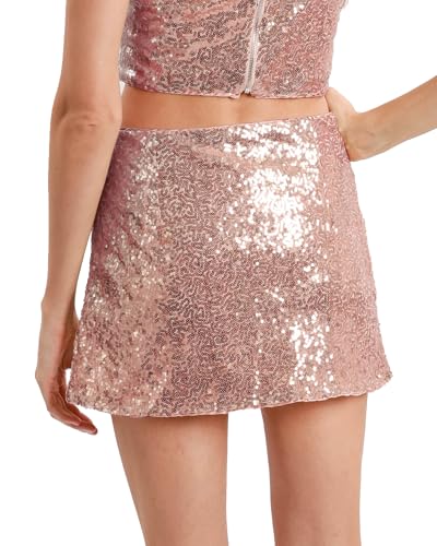 Xintianji Women's Sequin Glitter Super Short Mini Bodycon Skirt with Side Zipper2