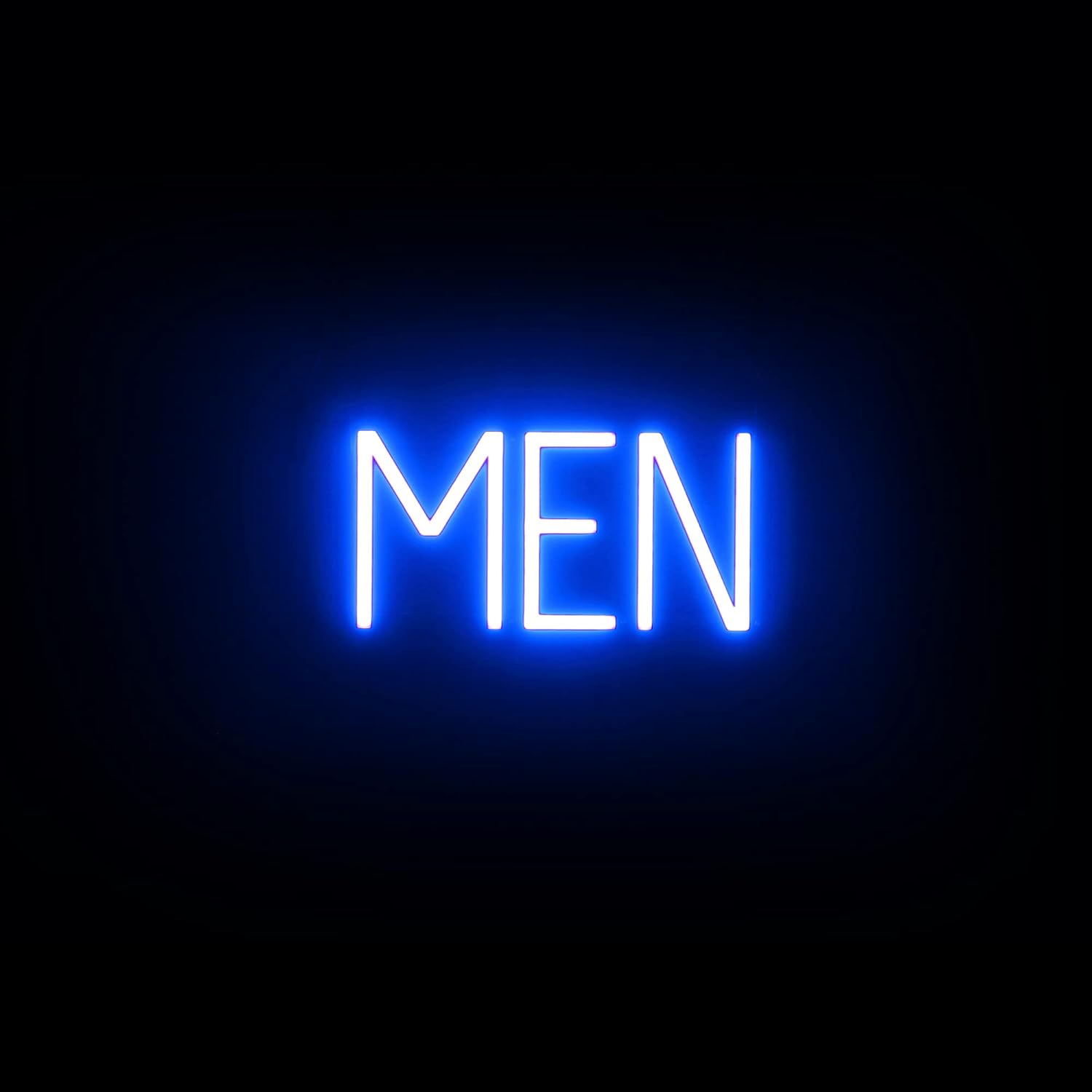 SpellBrite MEN Sign for Business | Restroom-Related Sign with Neon Look, Blue LED Light Source | 13.8" x 6.3"