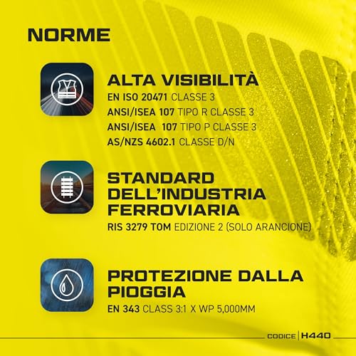 Portwest H440 Herren Leichte Wasserdichte Hi-Vis Regenjacke Orange, XL