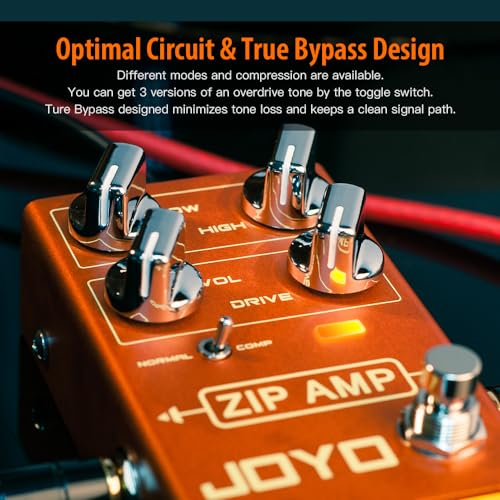 Image of JOYO Compression Overdrive Guitar Pedal, 3-Mode COMP Toggle from Clean Boost to Rich Crunch with 2-Band EQ, True Bypass (ZIP AMP R-04)
