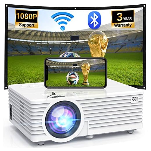 4500Lumens LCD Projector- Full HD 1080P Supported, Portable Mini Projector Compatible with HDMI, USB, AV, TF, VGA, Smartphones, TV Stick, PS4, DVD Player, Home Theater Entertainment