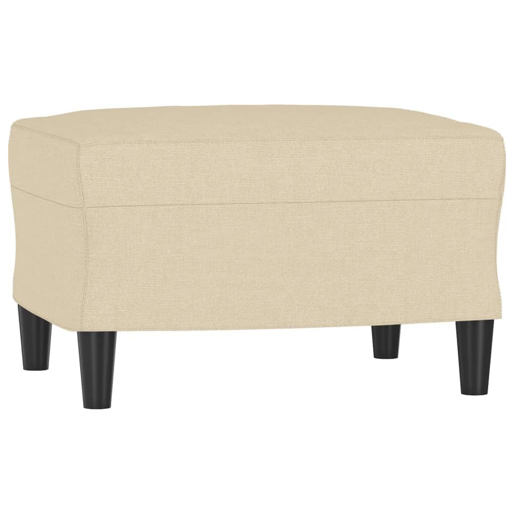 Fußhocker Creme, 60x50x41 cm, Stoff, vielseitiger Ottoman für Wohnzimmer, Schlafzimmer, Bequeme Fußablage, stabile Sitzgelegenheit