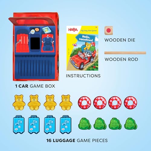 Image of HABA My Very First Games: Hello Vacation - Color-Matching Toddler Game for Ages 2+, Preschool Learning Toy and Educational Toys for Kids with 3D Car