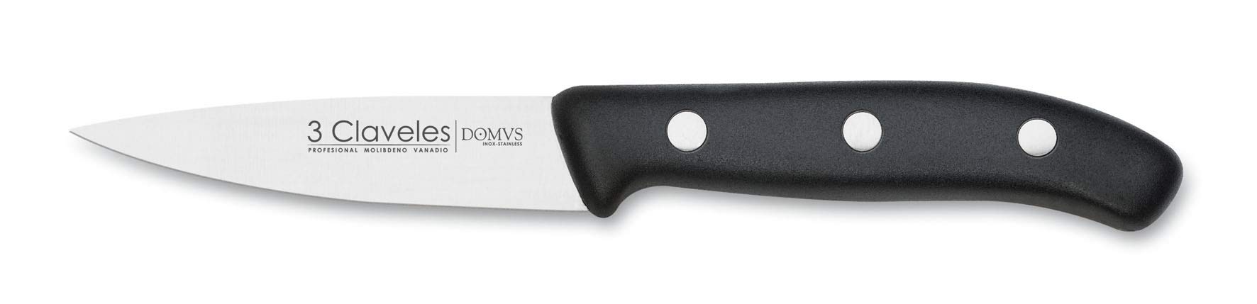 3 Claveles Línea DOMVS Juego de Cuchillos de Cocina, Acero Inoxidable, Negro