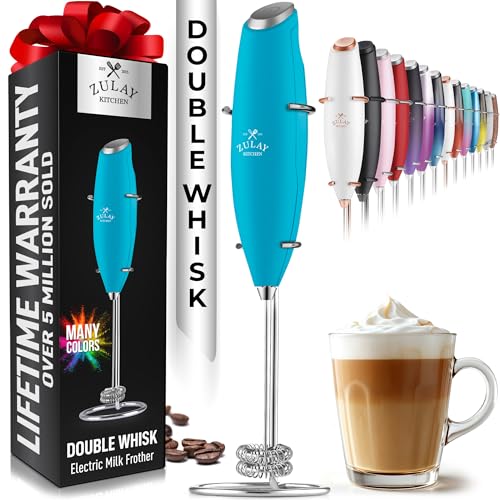 Zulay Double Whisk Milk Frother Handheld Mixer