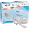 HEALQU Transparent Medical Tape - Box of 12 Rolls, 1" x 10yd Surgical Tape with Gentle Adhesion for Sensitive Skin for Wound Care,Tubing, First Aid Supplies - Breathable, Microporous Tape