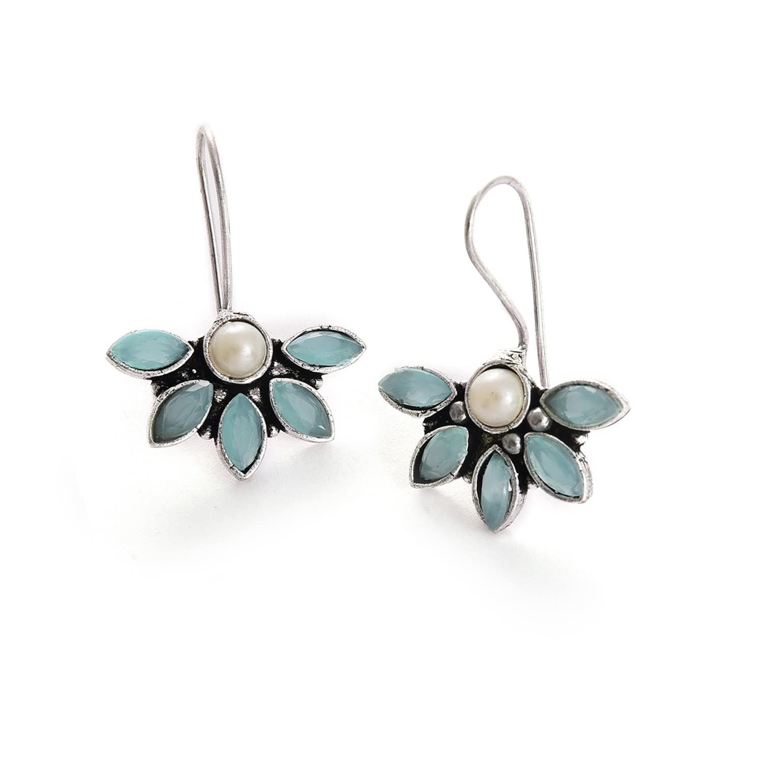 sohi Silver Plated Designer Stone Drop Earring (SOHEAR2002)-picture-24