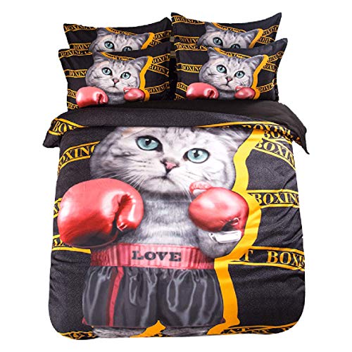 Leezeshaw - Juego de funda de edredón con estampado de héroes fortnita, juego de cama individual y doble para niños y adolescentes (sin edredón), T5, 3 Pcs Double