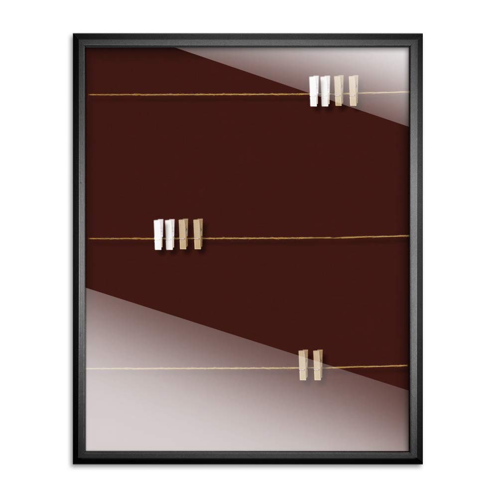 Bildershop-24 Marcos para Fotos, Fotos, Fotos, Calzado de bebé, Incluye 20 Pinzas y cordón 13 x 18 cm Varianto35 Negro con paspartú Azul, MDM, Ziegelrot, 30 x 60 cm