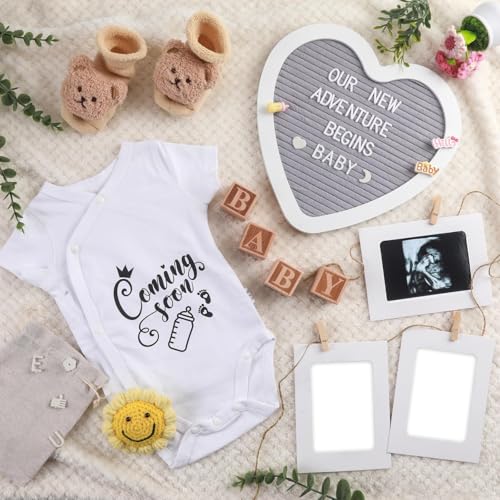 Pregnancy Announcement, Coming Soon Baby Announcements Ideas Set Include Felt Letter Board, Baby...