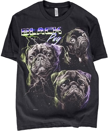 Heavy Metal Tshirt for Men & Women 80s 90s Glam Rock Style with Epic Stars and Lightning