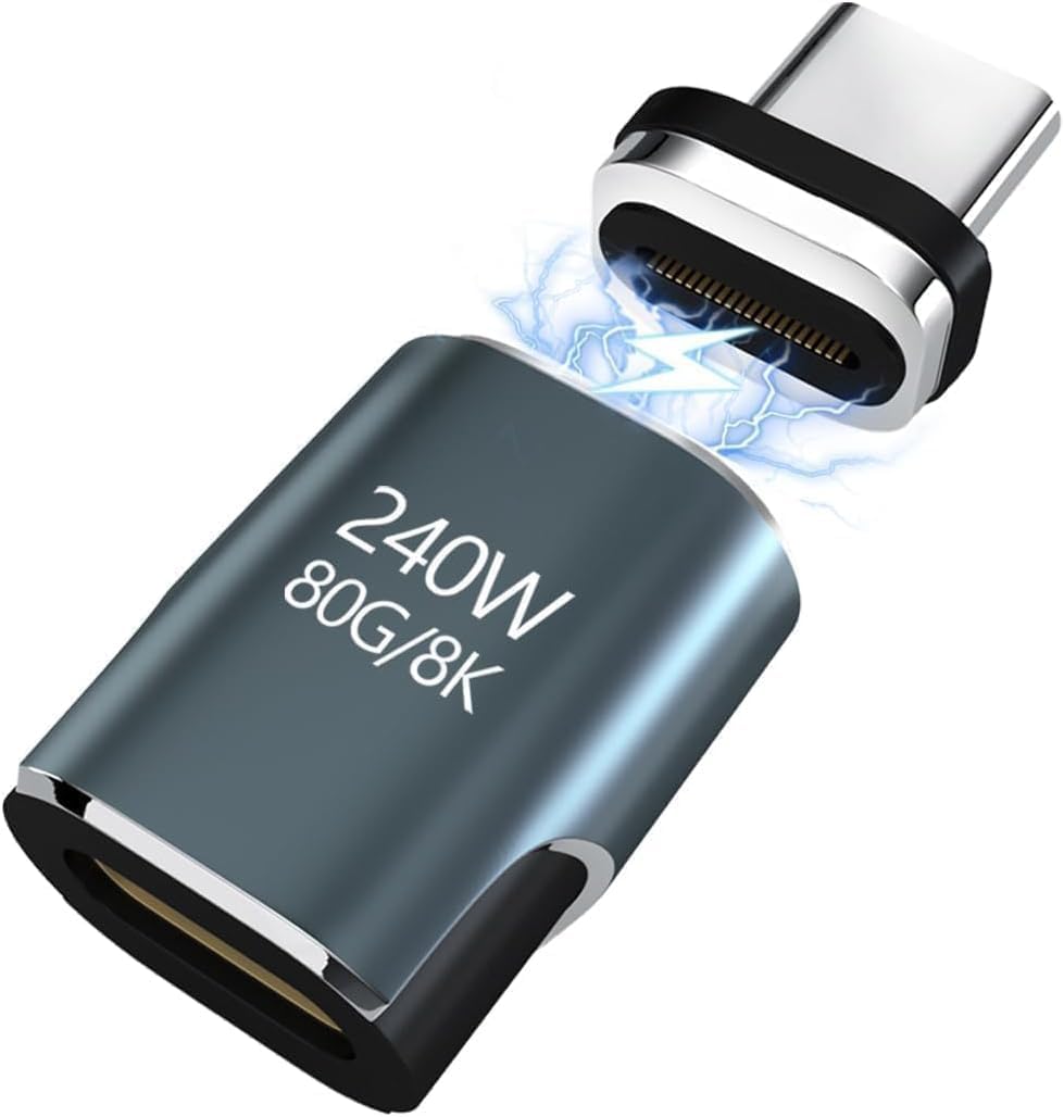 ETZIN USB-C Magnetic Adapter - 1 Pack 240W USB-C Adapter with 80GB/s Transfer Speed, Compatible with Laptops, Tablets and Mobile Phones EPL-1555CC-image-2