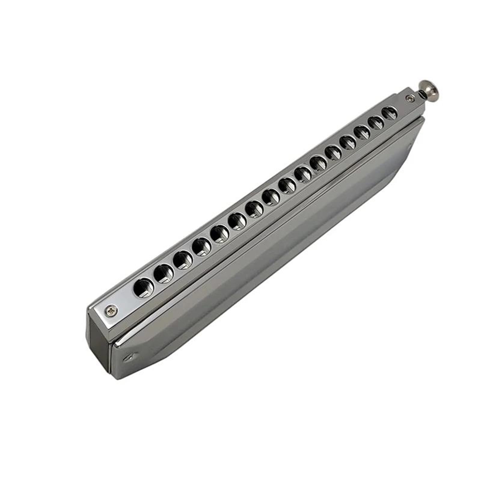 Armonica Blues Armonica Cromatica 16 Fori 12 Chiave Per Arpa Di C | Armonica cromatica professionale Strumenti musicali a 16 fori Chiave per arpa a 12 fori di C(1664-Gold)