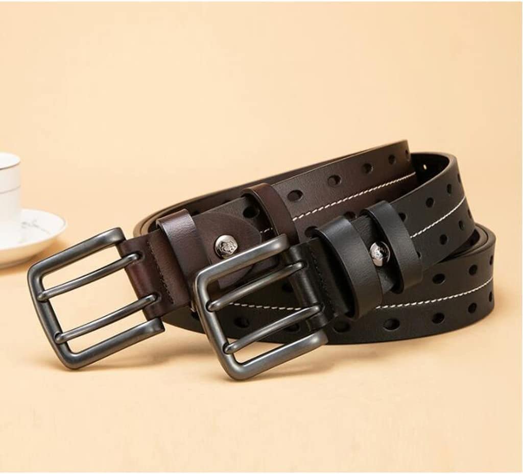 Cinturón de Cuero Genuino Longitud Ajustable Hebilla de Pin de Cuero Cinturón de Cuero Genuino de Vaca Varios tamaños Cinturón de Moda Informal para Hombres