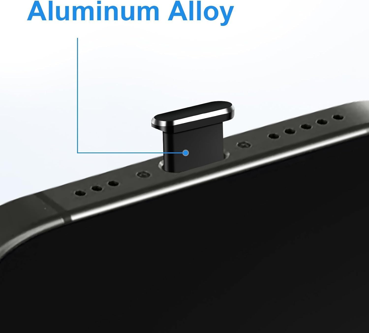 Mizi [2 Pack] USB-C Metal Anti Dust Plug Cover, Protect Charging Port from Dust and Moist with Storage Box and Cable Clip Holder for iPhone 15/16 Series - Black