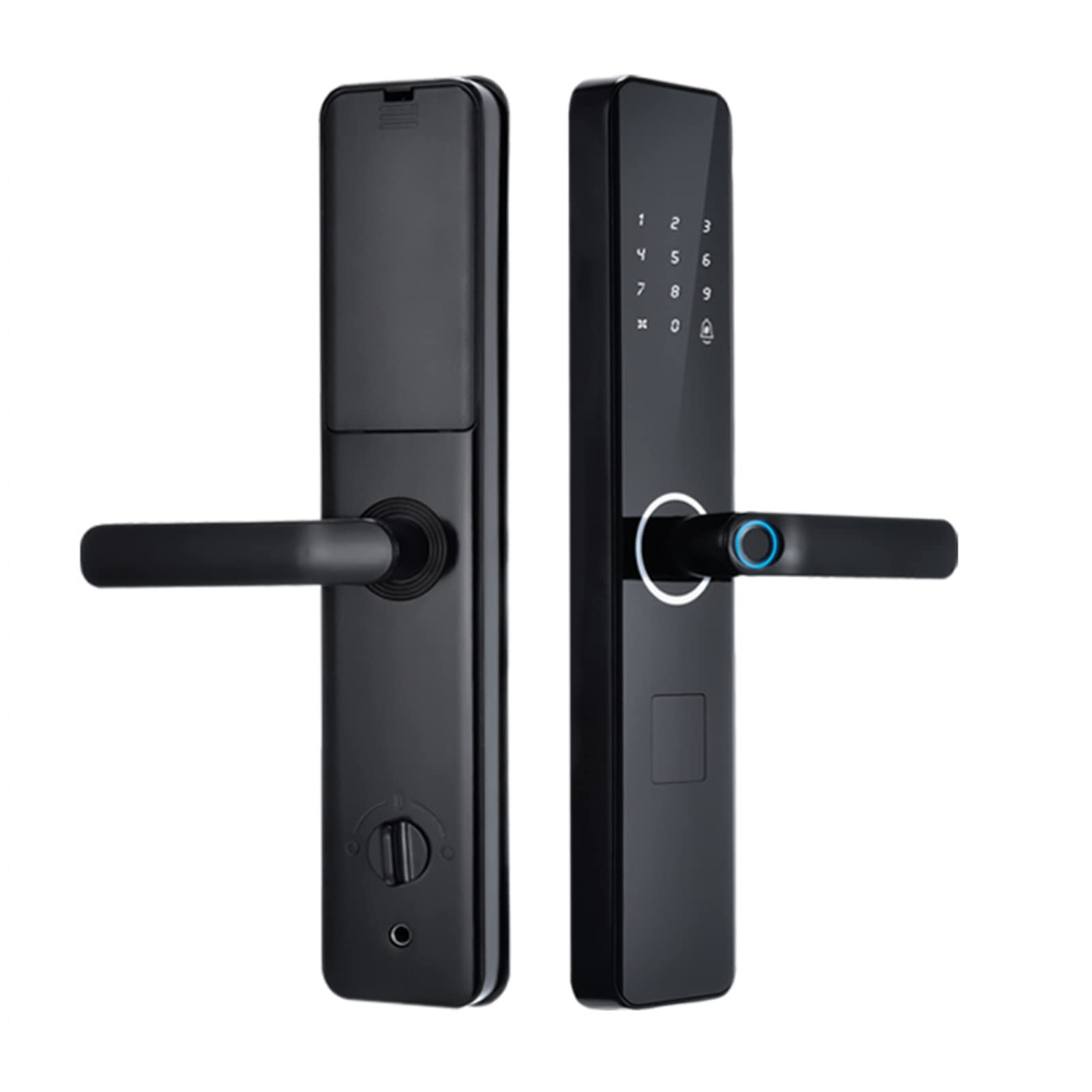 TDOO Keyless Entry Door Lock, Electronic Fingerprint Door Lock, Support Fingerprint, Password, Card, Key, Temporary Key Unlocking Suitable for Home Hotel Office(A)