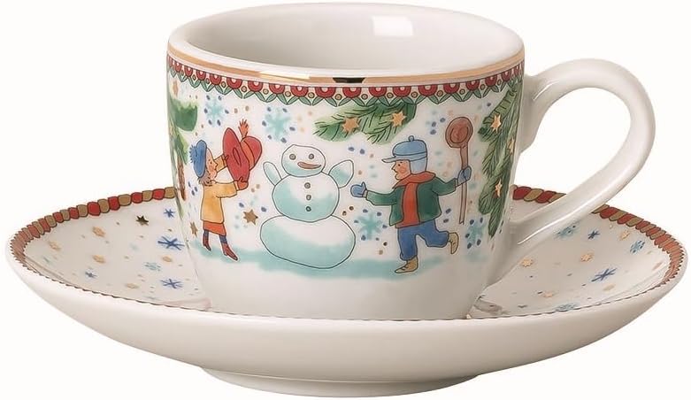 Hutschenreuther Christmas Collection 2025 "Christmas Games" Espresso Cup 2-Piece Set Consisting of Espresso Cup 0.08 L and Espresso Saucer 11.8 cm