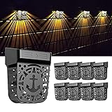 Banrterd Solar Fence Lights, Solar Deck Lights Outdoor Waterproof LED, Fence Post Lights Solar...