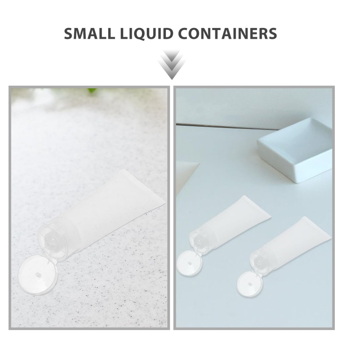 Abaodam Kit 50 Pezzi Contenitori da Viaggio per Lozioni e Dentifricio, Flaconi Morbidi Ricaricabili 50 Ml in Plastica Bianca Leggera per Quotidiano e Viaggi