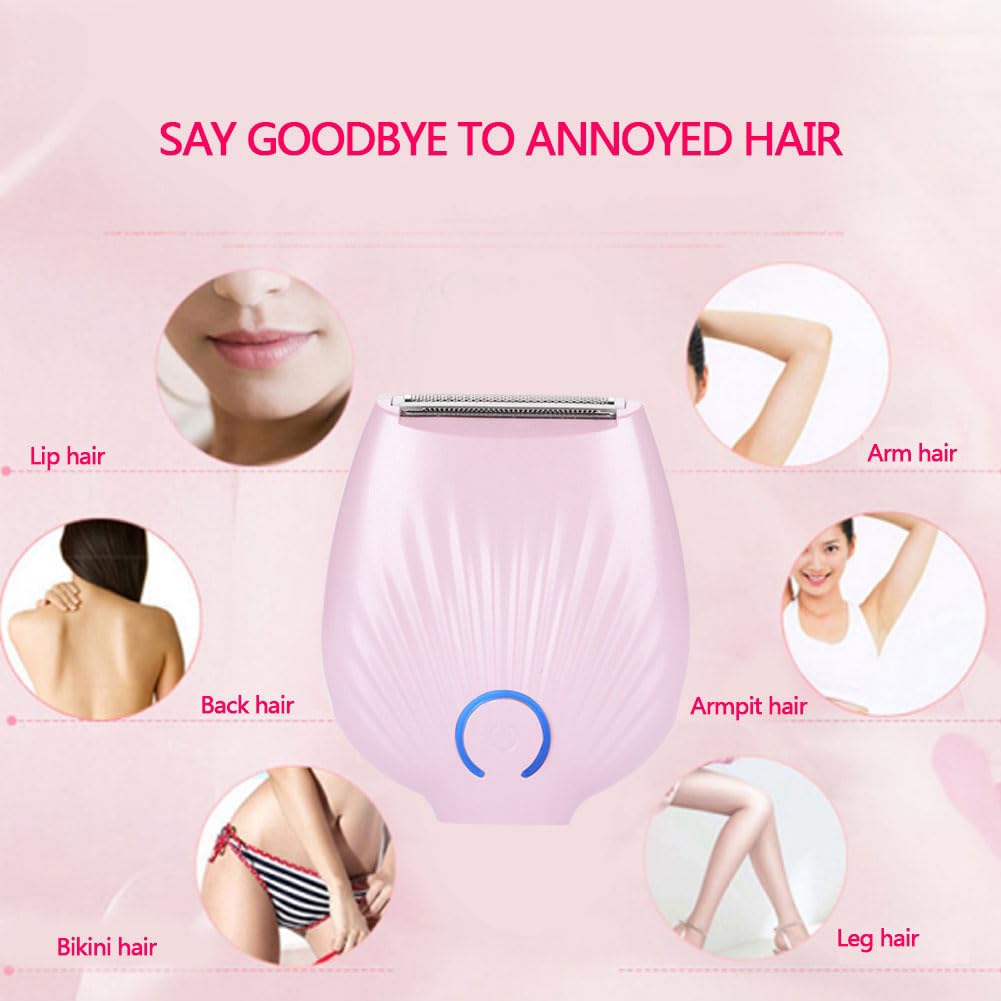 Electric Epilator for Women, 3 in 1 Women Body Epilator Wet Dry Lady Face Body Armpit Epilator Shaver & Trimmer for Face Legs Arms Armpit Bikini(Coral)