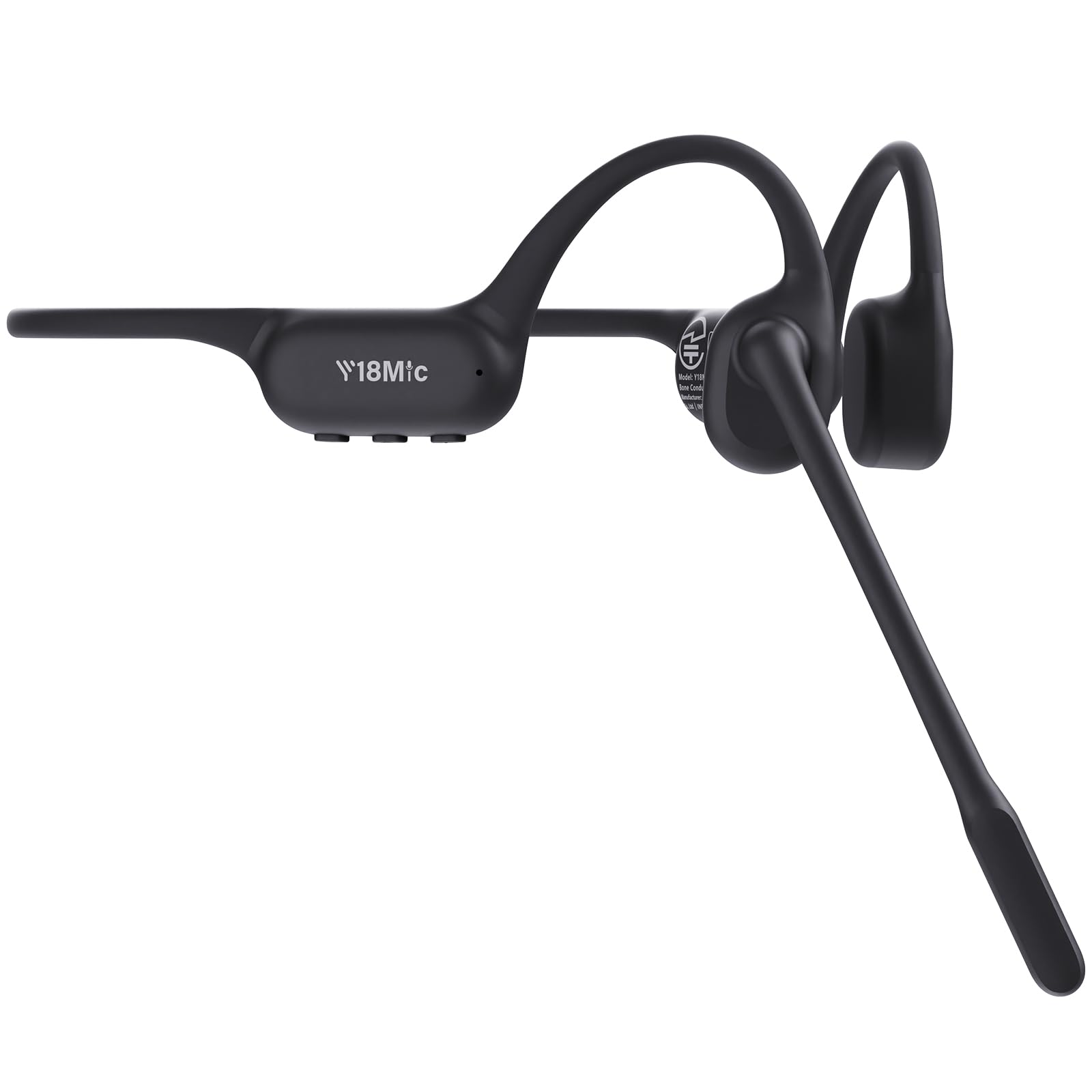 骨伝導イヤホン マイク付き、Kemeskin ビジネス 通話専用ヘッドセットBluetooth 6.1、ENC DSP高精度ノイズキャンセリングマイク付きイヤホン、MUTE 日本語音声ガイド 最大17時間超クリアな通話 IP55防水 急速充電 技適認証済み 耳を塞がない 耳掛け式 オープンイヤーヘッドホン、 オンライン会議/倉庫作業/トラック運転 ブラック