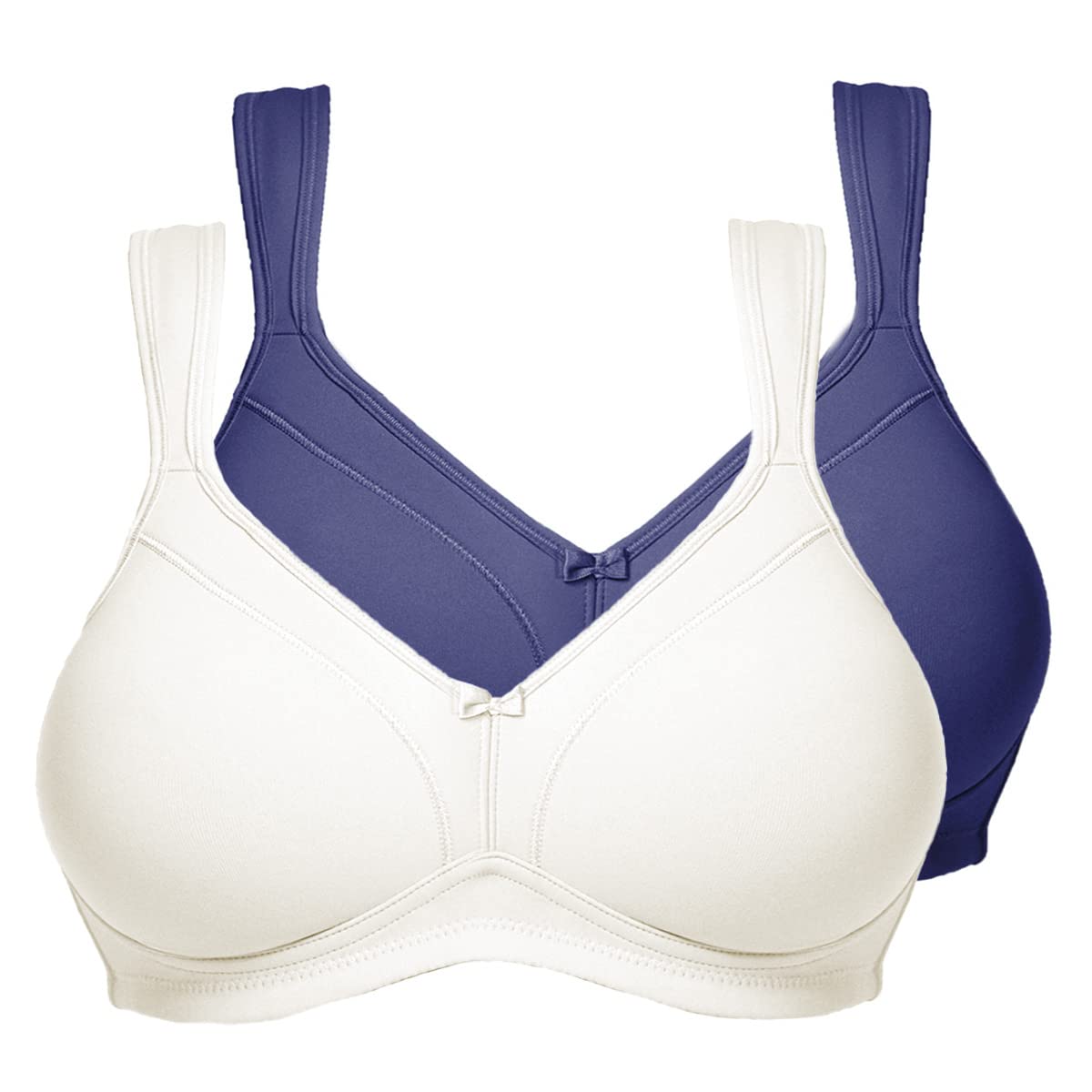 Susa Women's Twin Pack Bra, Navy/Champagne, 44 C