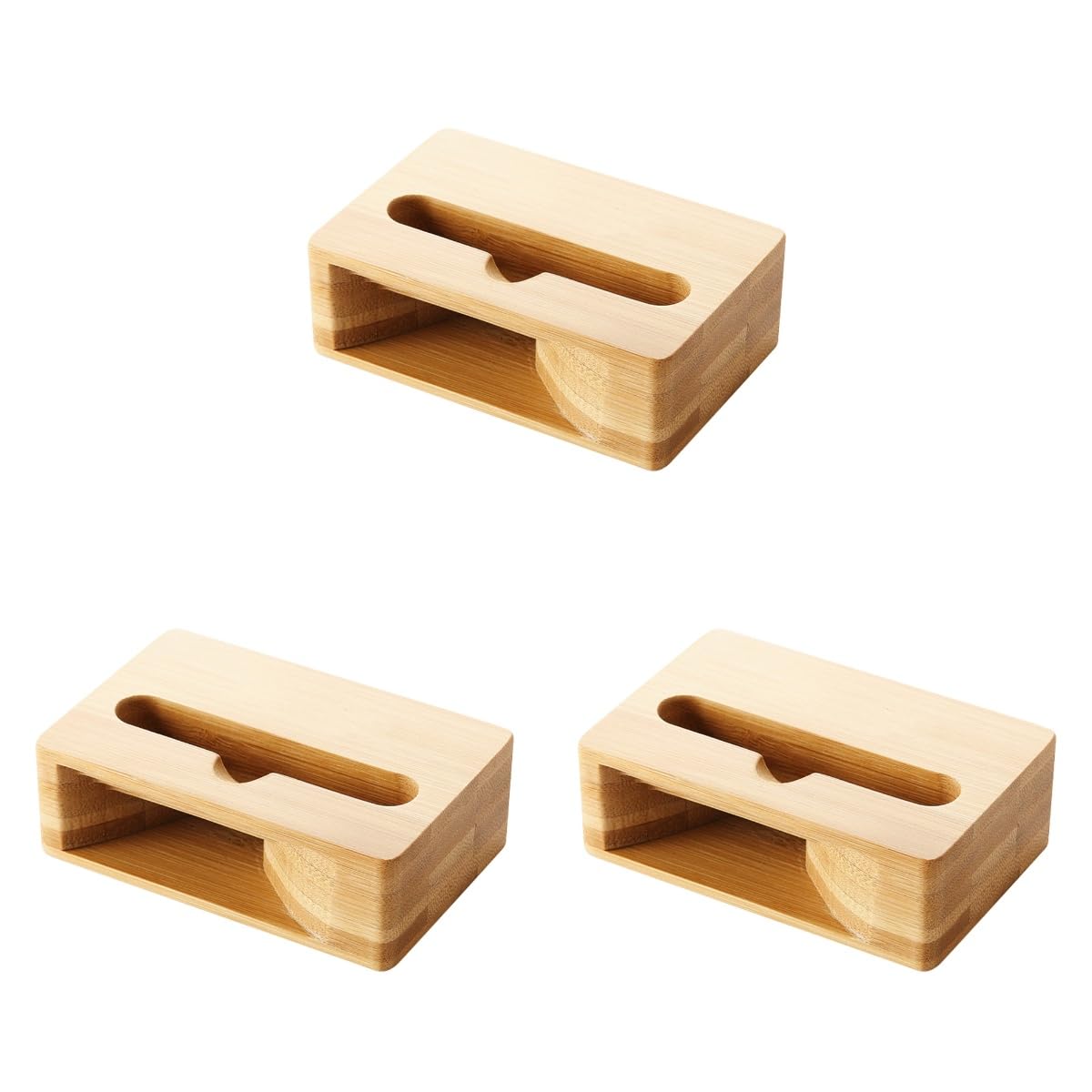 Hemobllo Wooden Mobile Phone Holder with Sound Amplifier Bamboo Stand Lightweight Desktop Phone Amplifier Base for Home Office Bedroom Natural Ergonomic Design 3.93X2.36X3.54In