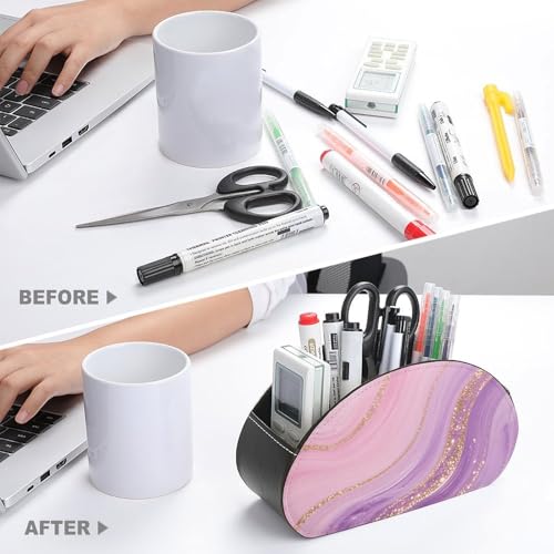 Boîte de rangement en cuir PU avec 5 compartiments ergonomiques pour trier vos télécommandes - 4