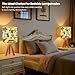 JBNJANKDAV Tripod Table Lamp Hand Drawn Coffee Brewing Tools Beans Brown Ink Modern Bedside Dimmable Desk lamp Wooden Base Fabric Lampshade for Bedroom Living Room Kids Room Nursery