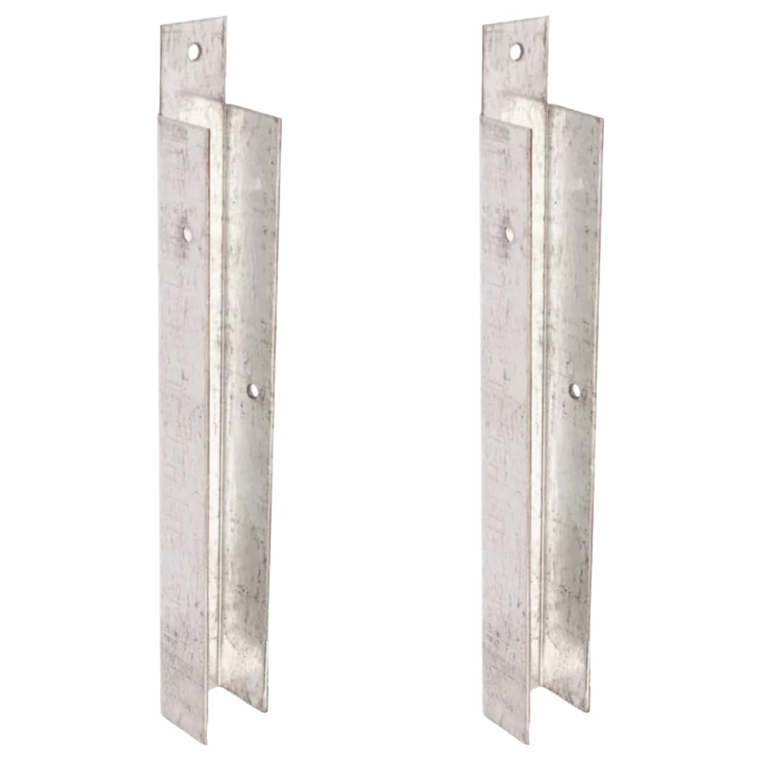 Gravel Board Clips for 50mm Timber Fence Posts Galvanised Steel Heavy Duty Fence Post Brackets (2, 250mm)