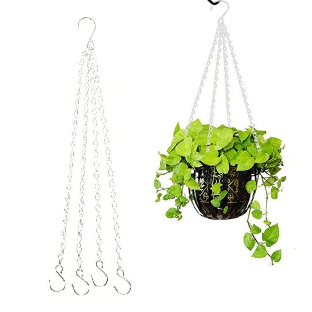Sanfly Silver Hanging Baskets Chains 4 Leads Hanging Chains Flower Pot Hanger Replacement Plant Hangers For Planters Lanterns And Other Ornaments