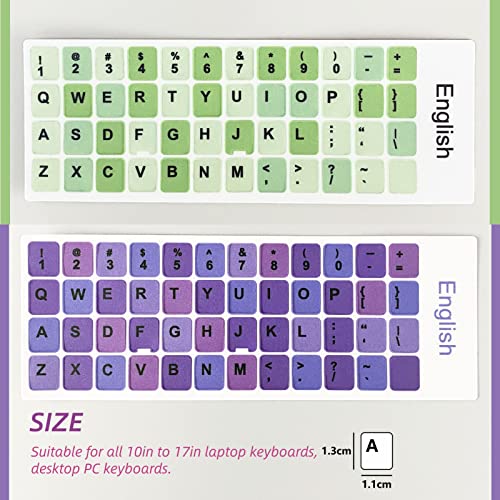 2 pegatinas de letras en PVC para teclado inglés miniatura 2