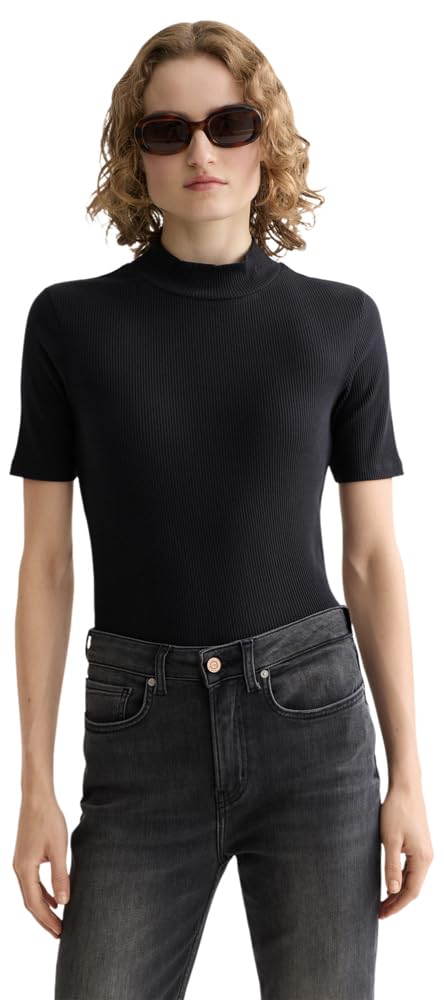 Scotch & Soda Damen Rib Mock Neck T-Shirt