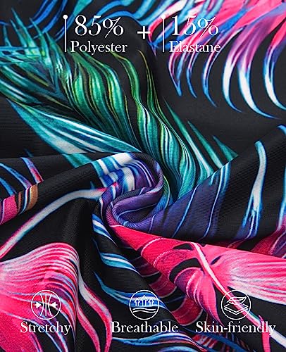 Hanna Nikole Women's Plus Size 3 Piece Rash Guard Floral Print Swimwear Athletic Swimwear Colorful 24W #TOP4