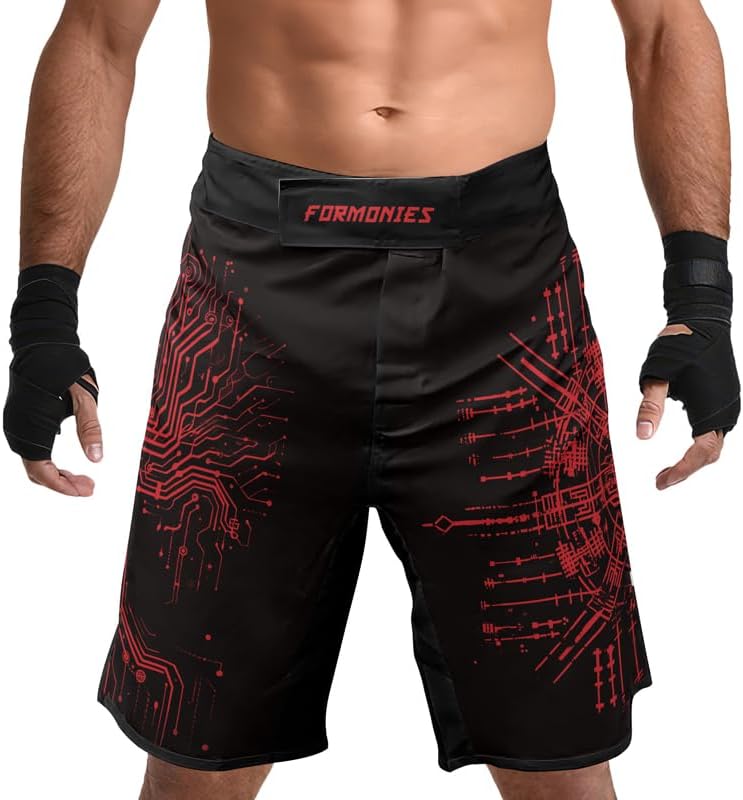 FORMONIES Cyber Viking Men Fighting Shorts for Boxing MMA BJJ Jiu Jitsu Shorts Men Kickboxing Shorts