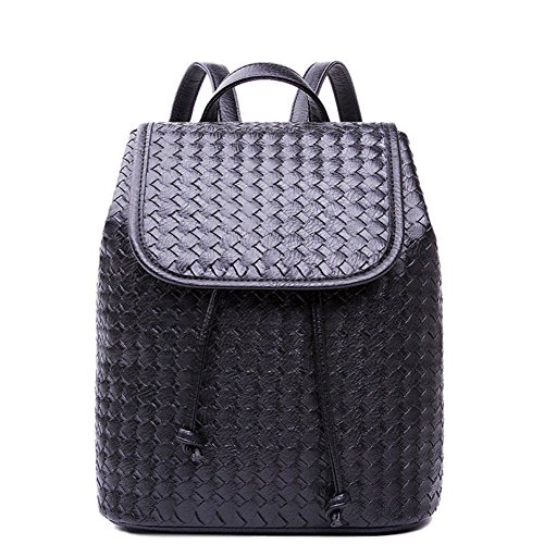 Sac à dos noir avec cordon de serrage pour l'été style collège épuré