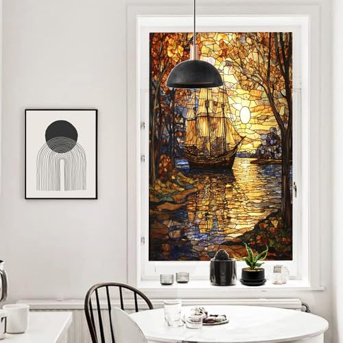 Vinilo decorativo para ventana Rustic Sailboat 17.7x23.6 pulgadas miniatura 6