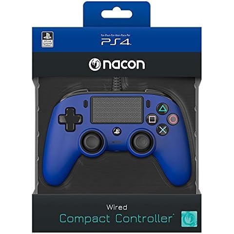 Nacon Wired Compact Controller, Black, (PS4OFCPADBLUE) Cover