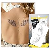 InkDance Semi-Permanent Tattoo, Minimalist Angel Wings, Long Lasting Temporary Tattoos for Women & teens, Waterproof Plant-Based Ink, Lasts 1-2 Weeks, Color Develops in 24 Hours D329